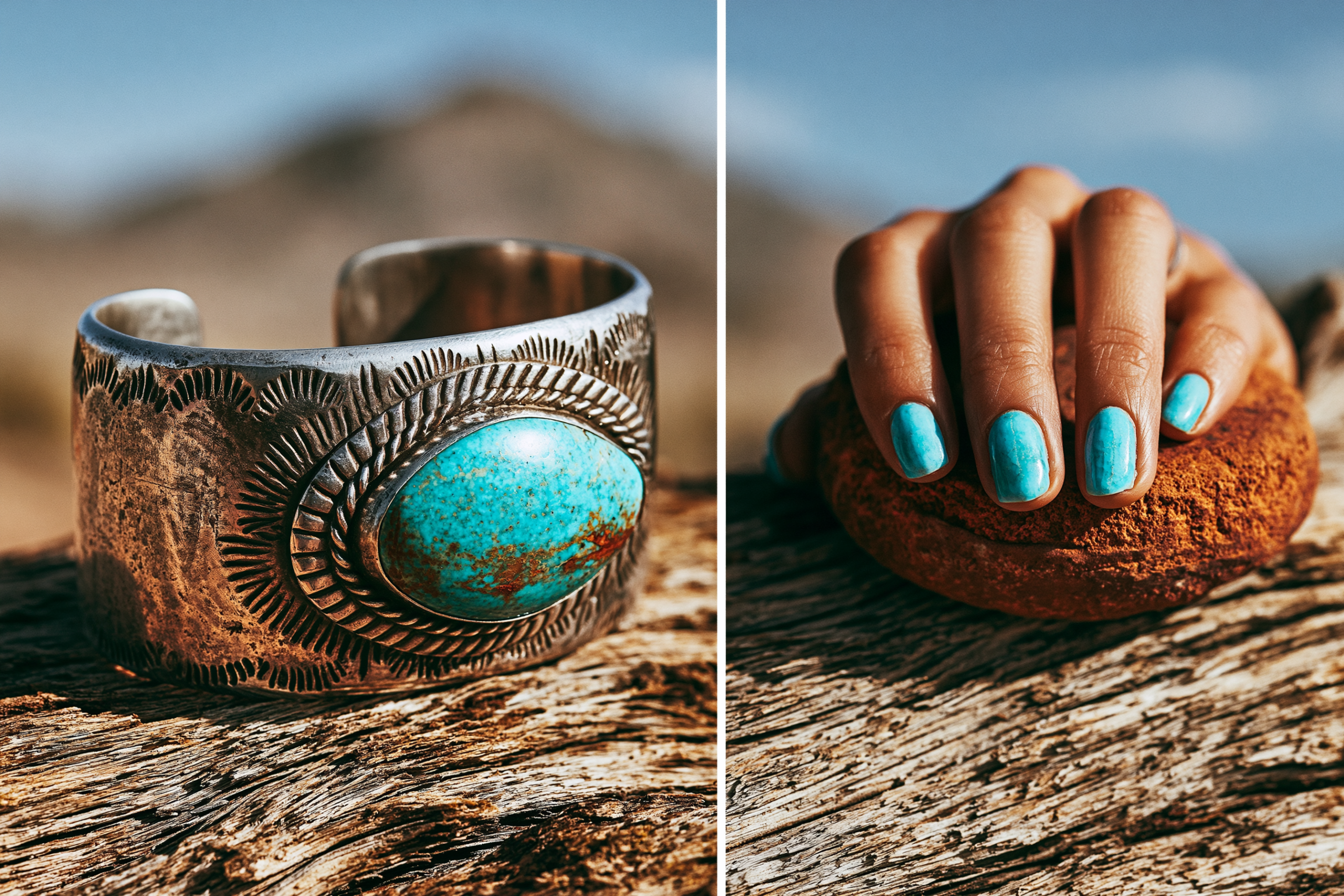 Vintage turquoise silver cuff bracelet