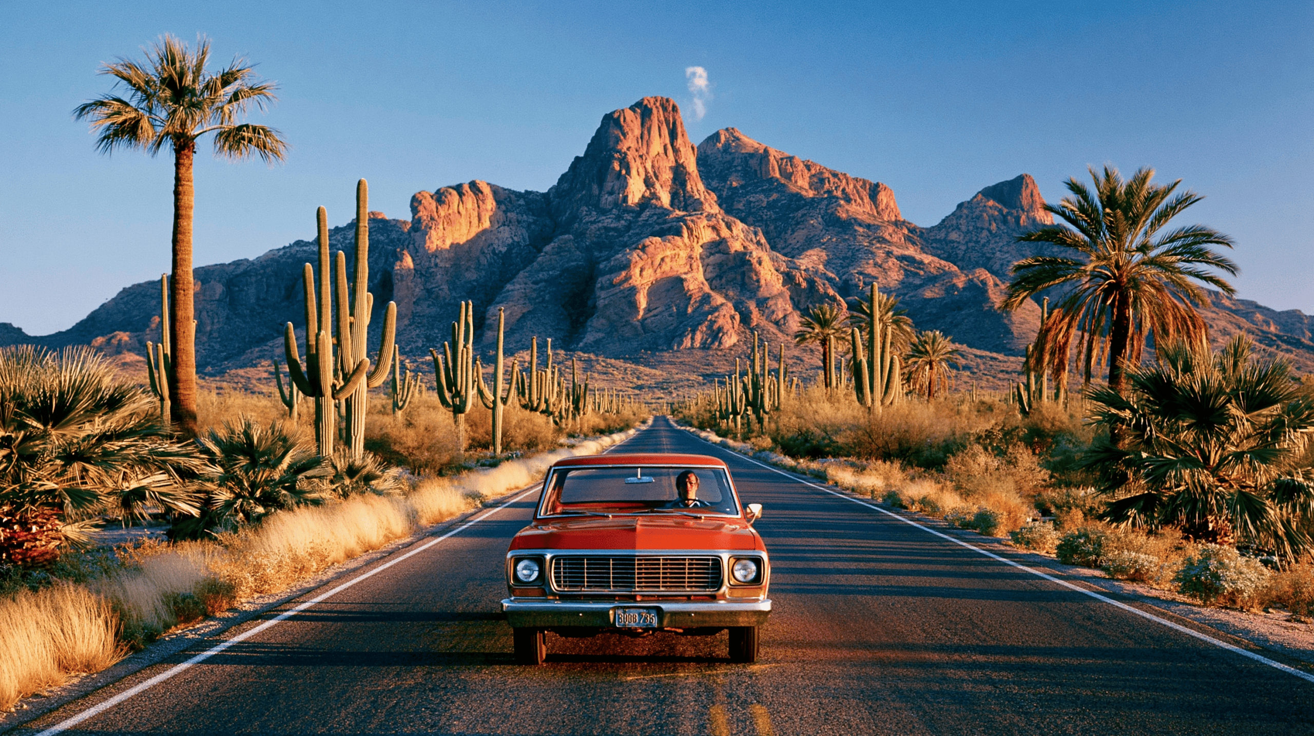 Vintage desert road American Southwest